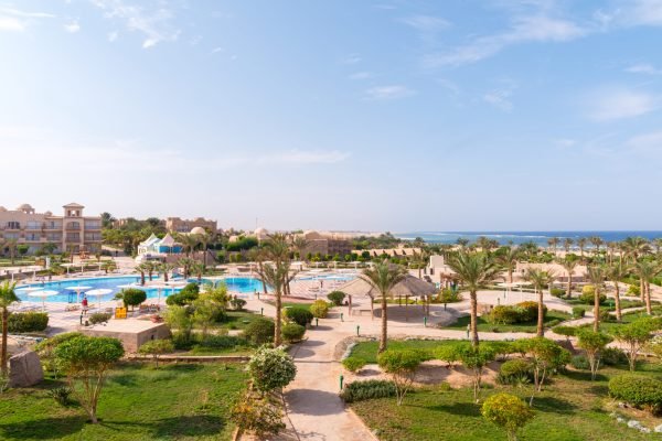 Egypt, Marsa Alam - October 12, 2012 - Pensee Royal Azur tourist resort pools