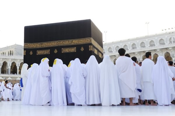 Muslims from all around the world praying in the Kaaba at Makkah, Saudi Arabia
